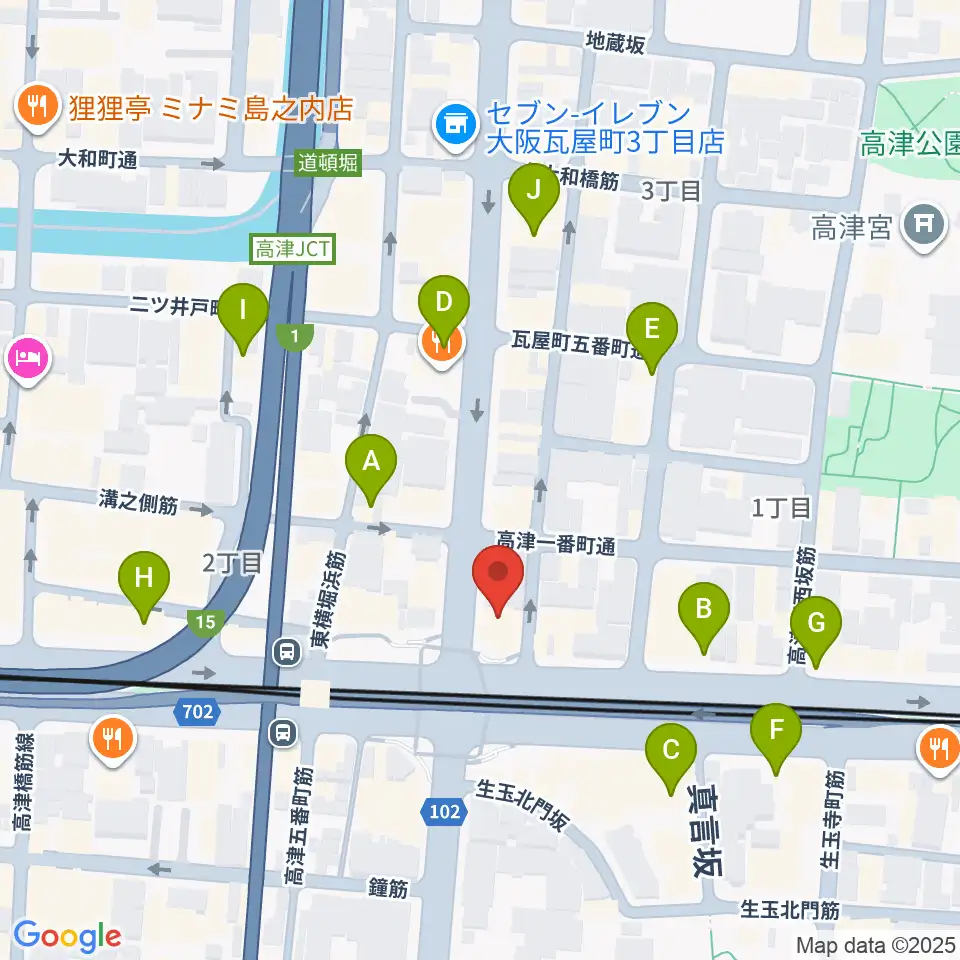 STARBOX周辺のカフェ一覧地図
