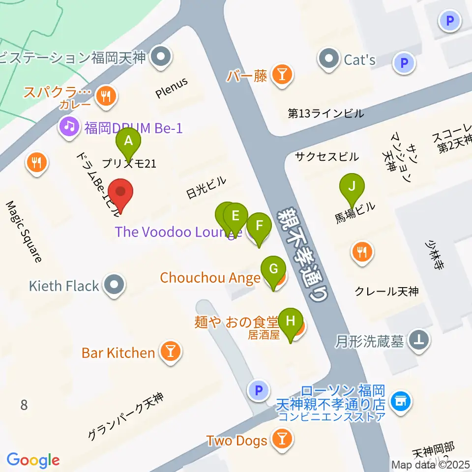 福岡DRUM SON周辺のカフェ一覧地図