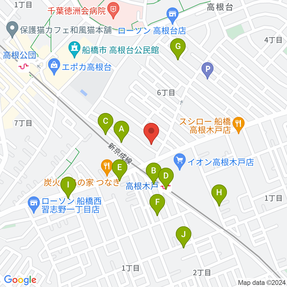 スタジオハイブリッジ周辺のカフェ一覧地図