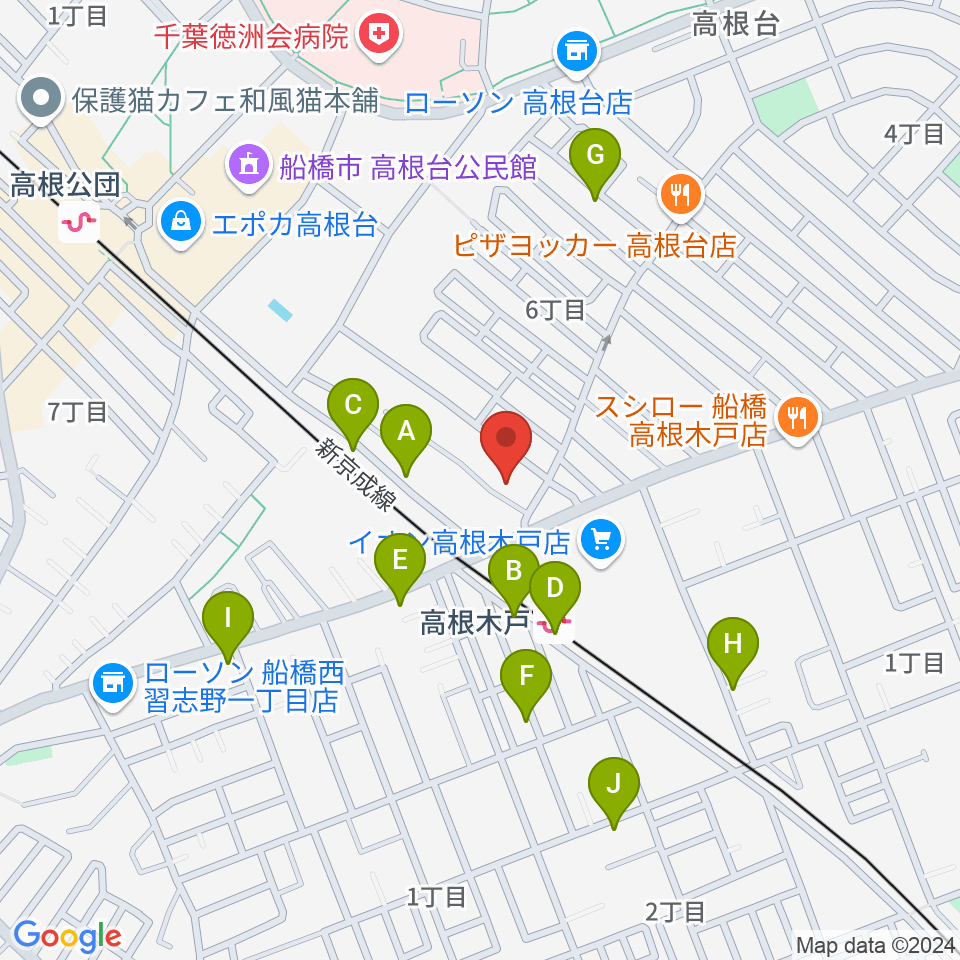 スタジオハイブリッジ周辺のカフェ一覧地図