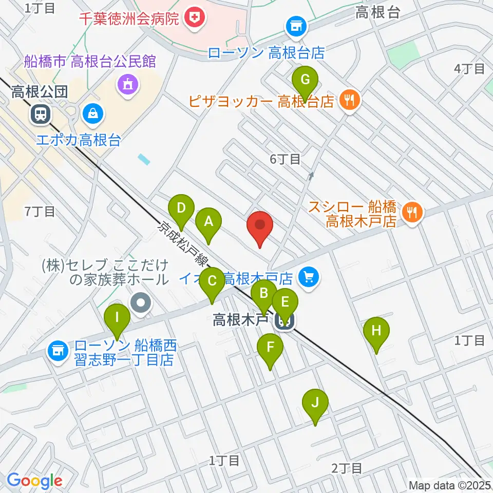 スタジオハイブリッジ周辺のカフェ一覧地図