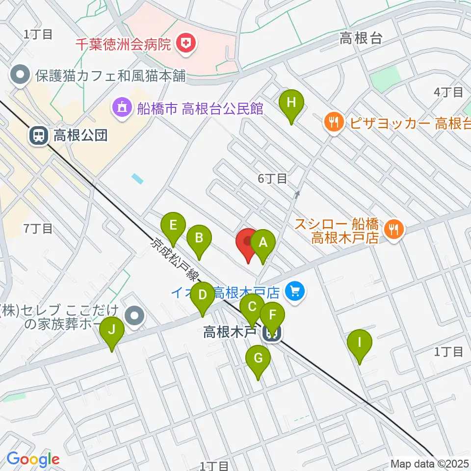 スタジオハイブリッジ周辺のカフェ一覧地図
