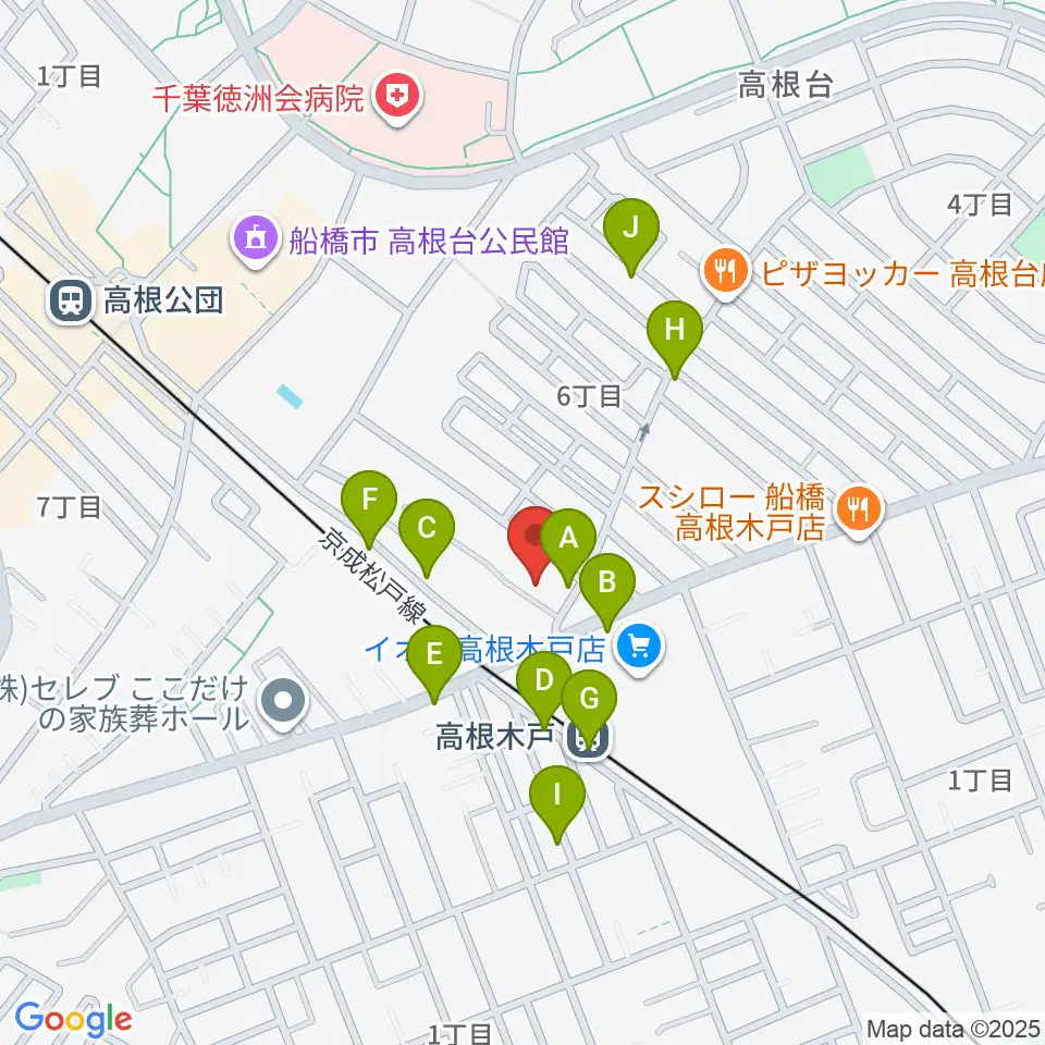 スタジオハイブリッジ周辺のカフェ一覧地図