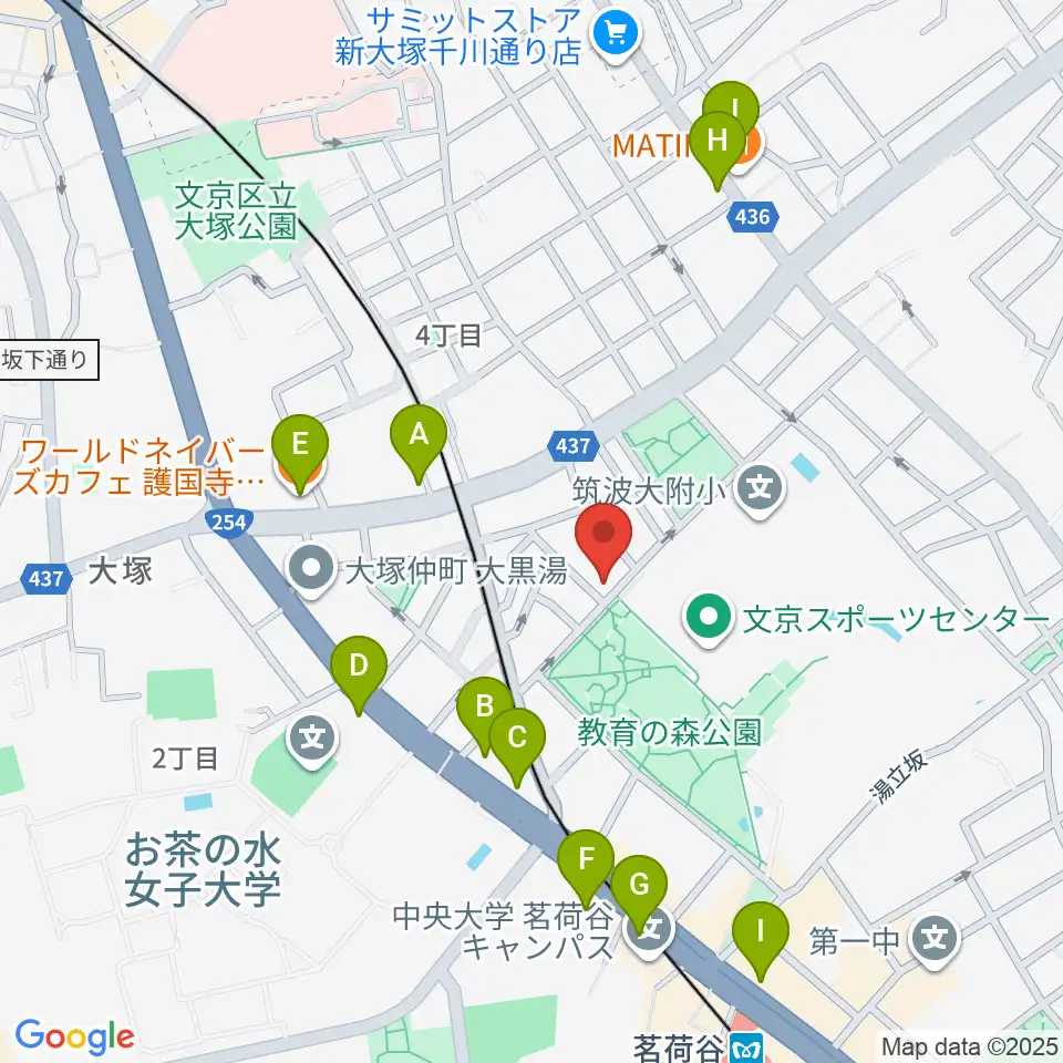 茗荷谷ラ・リール周辺のカフェ一覧地図