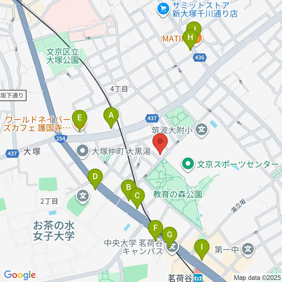 茗荷谷ラ・リール周辺のカフェ一覧地図