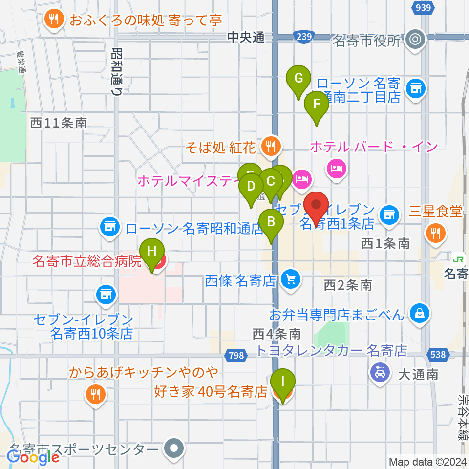 名寄One step cafe周辺のカフェ一覧地図