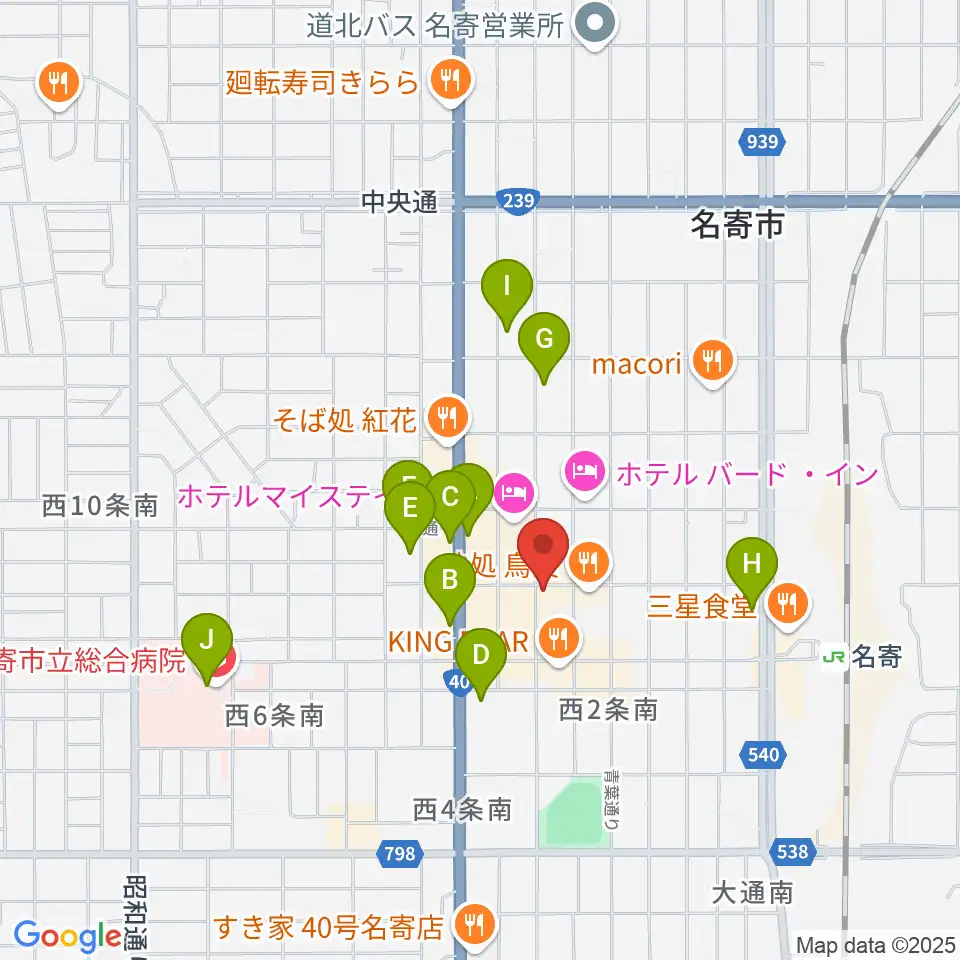 名寄One step cafe周辺のカフェ一覧地図