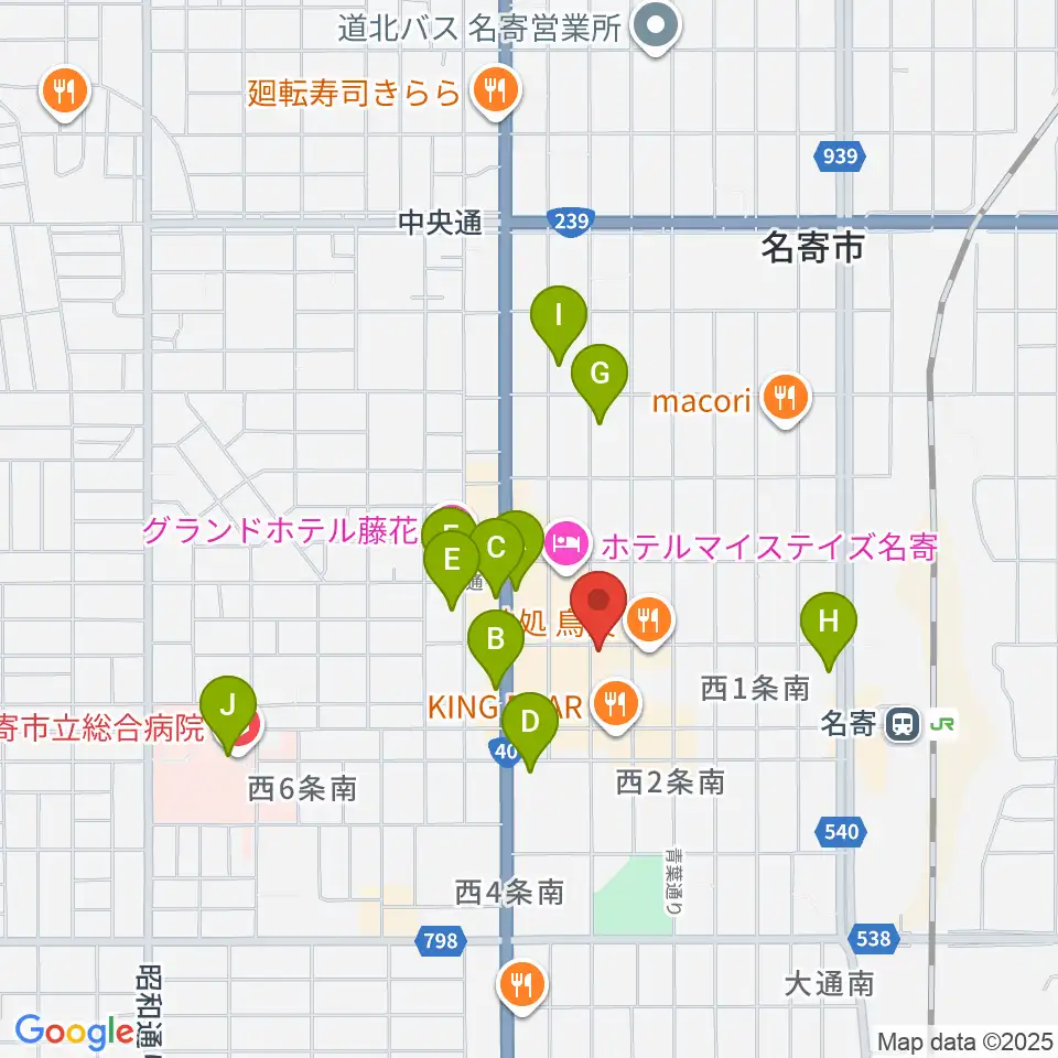 名寄One step cafe周辺のカフェ一覧地図