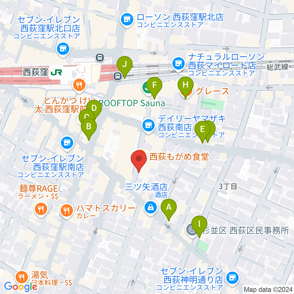 w.jaz周辺のカフェ一覧地図