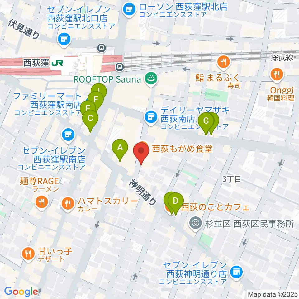 w.jaz周辺のカフェ一覧地図