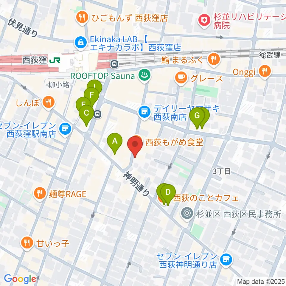 w.jaz周辺のカフェ一覧地図