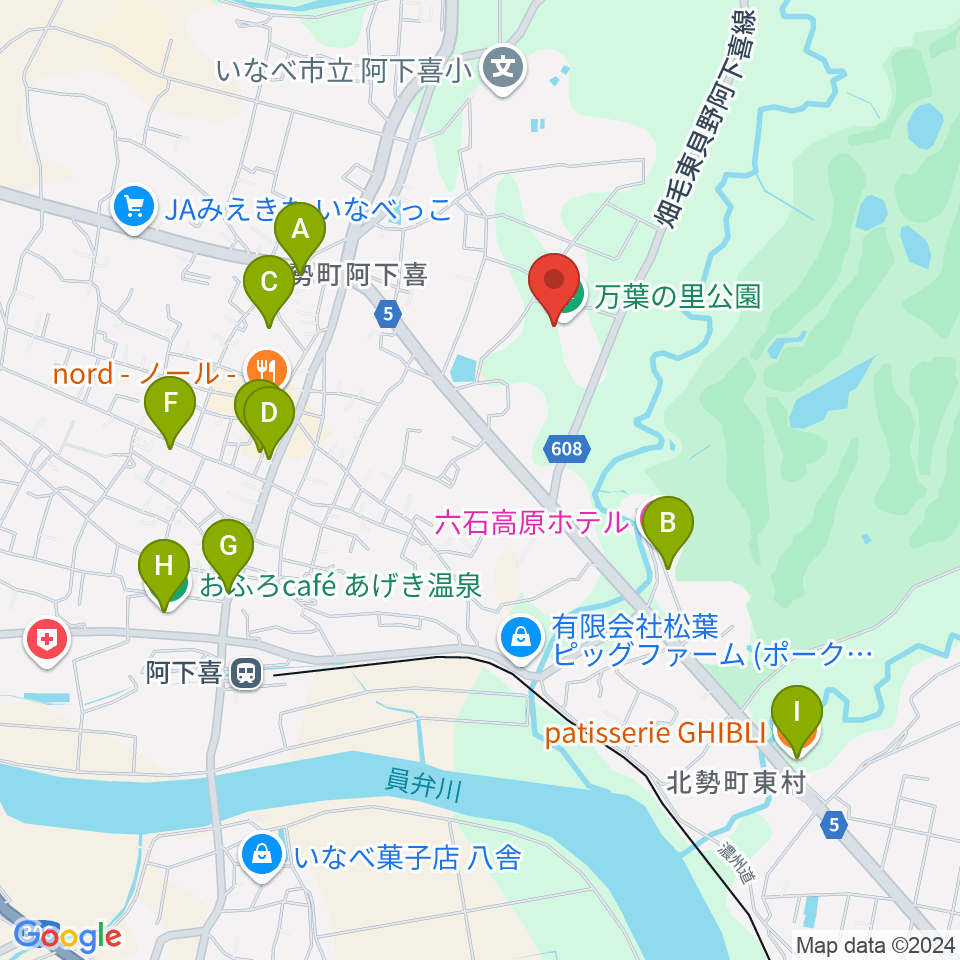 いなべエフエム周辺のカフェ一覧地図