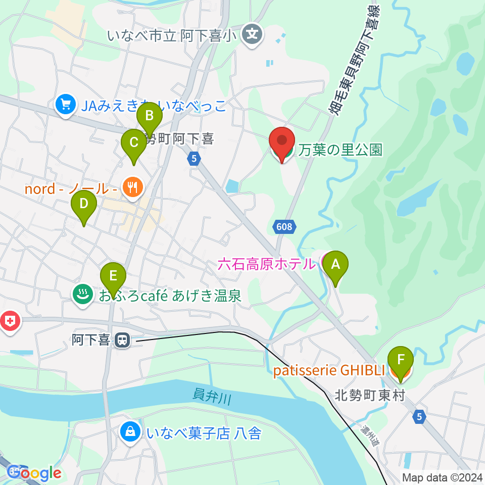 いなべ市北勢市民会館周辺のカフェ一覧地図