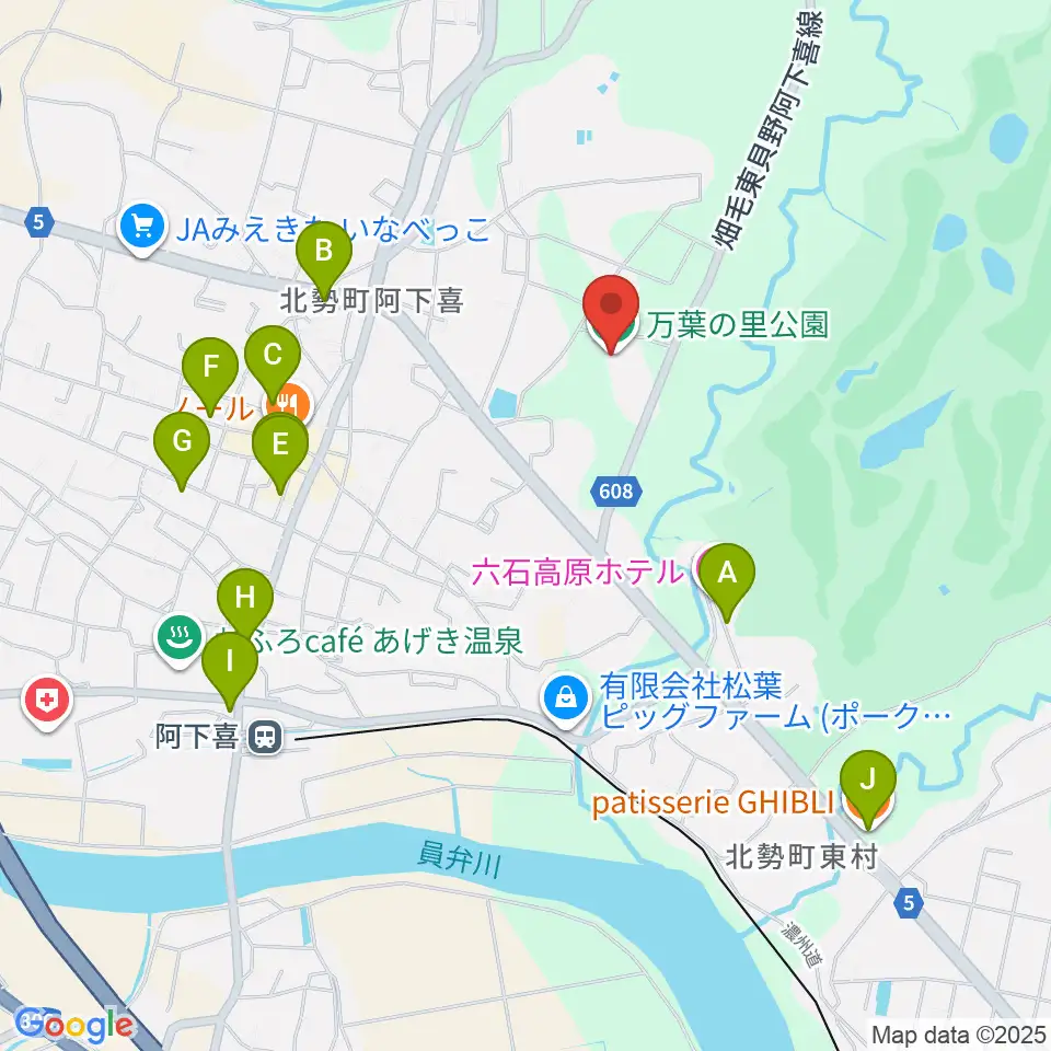 いなべ市北勢市民会館周辺のカフェ一覧地図
