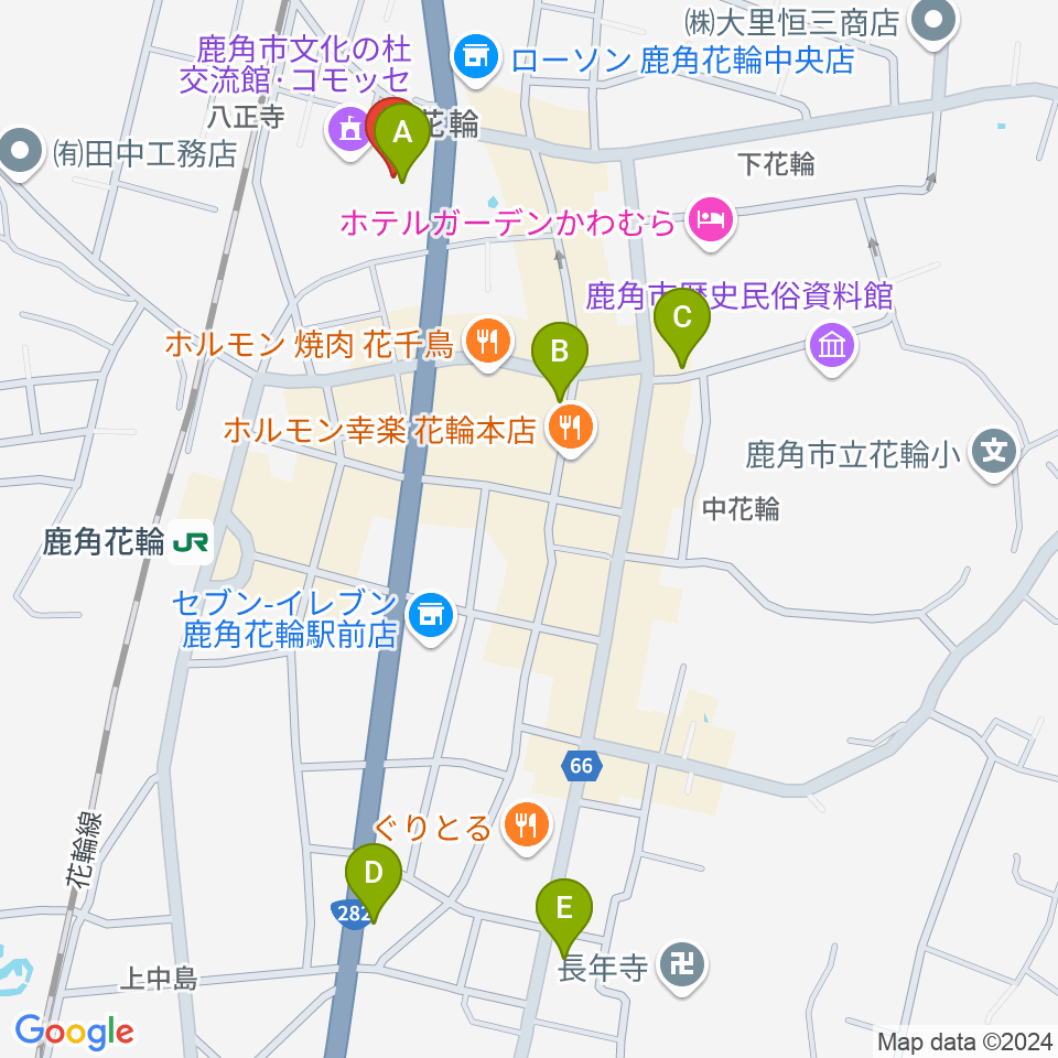 鹿角市文化の杜交流館 コモッセ周辺のカフェ一覧地図