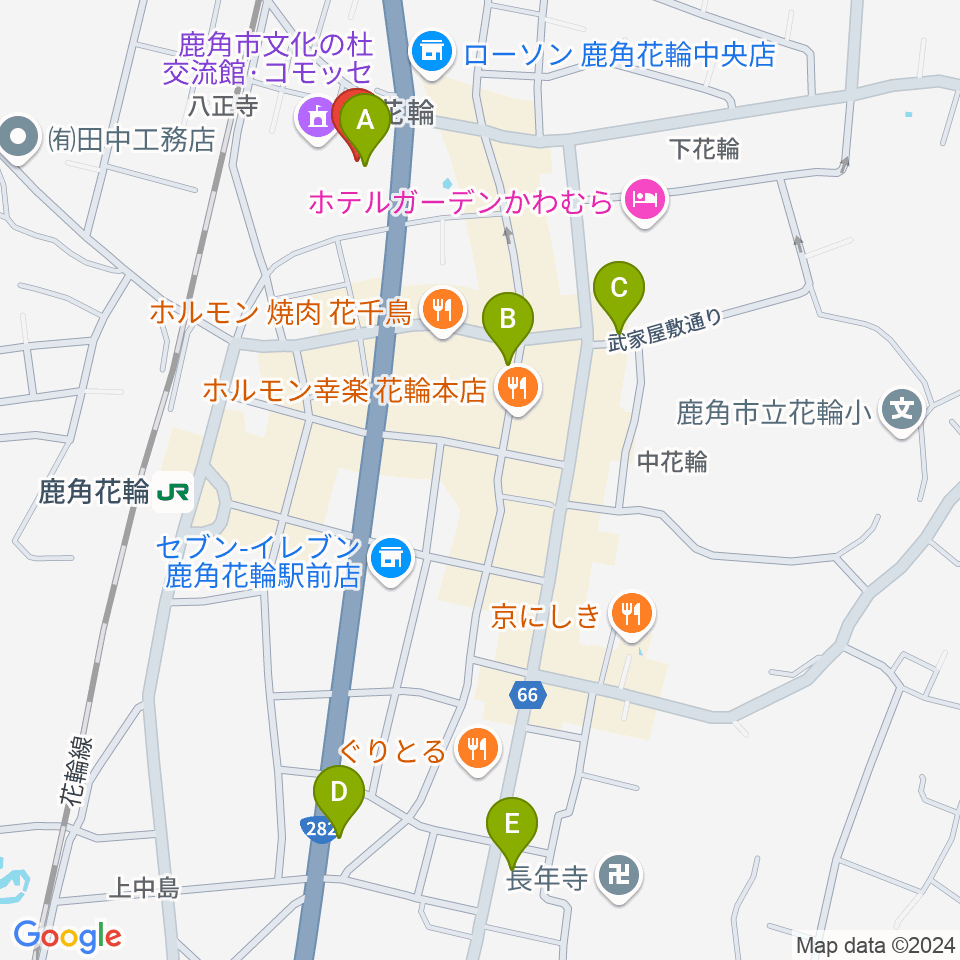 鹿角市文化の杜交流館 コモッセ周辺のカフェ一覧地図