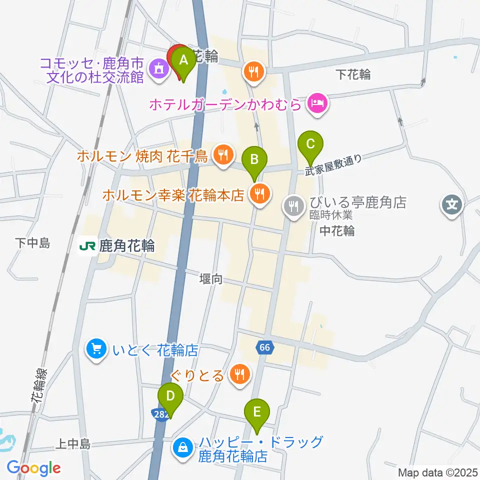 鹿角市文化の杜交流館 コモッセ周辺のカフェ一覧地図
