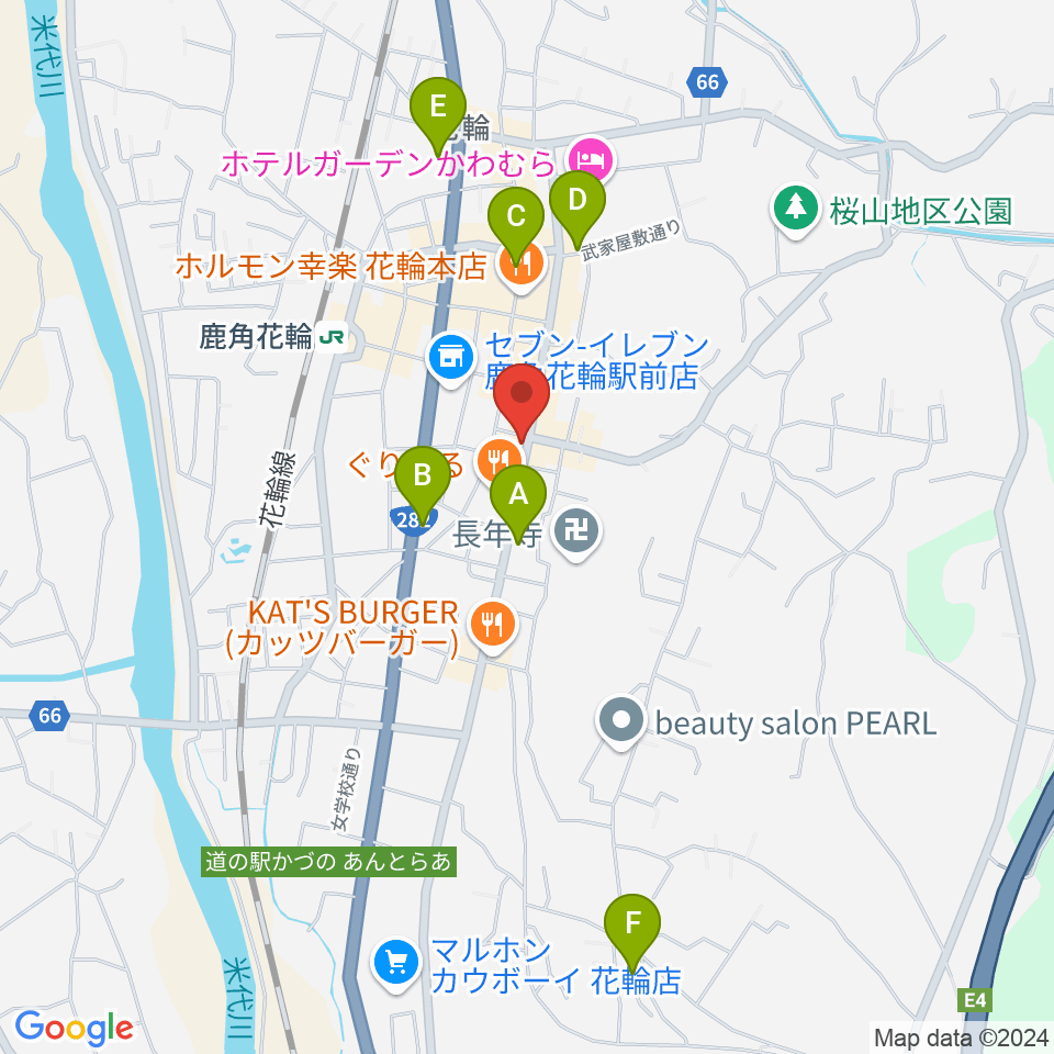 鹿角市交流プラザ MITプラザ周辺のカフェ一覧地図