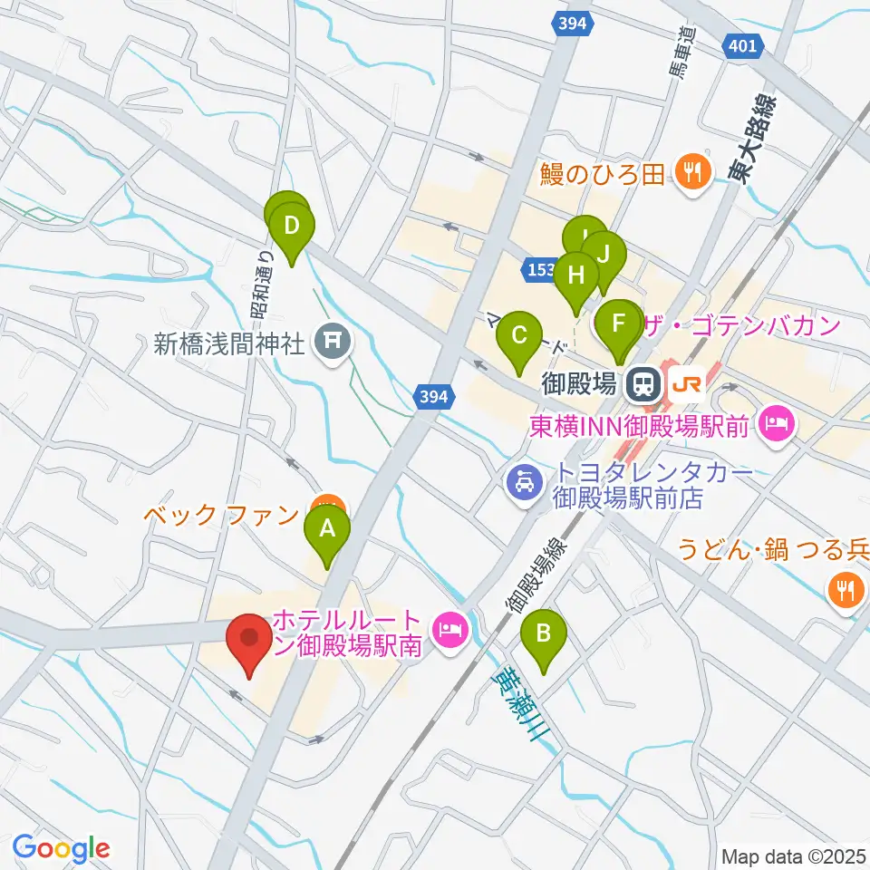 富士山GOGOエフエム周辺のカフェ一覧地図