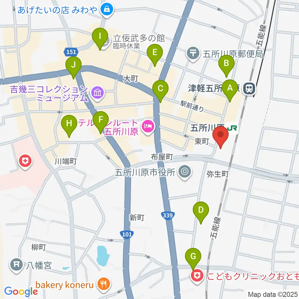 FMごしょがわら Gラジ周辺のカフェ一覧地図