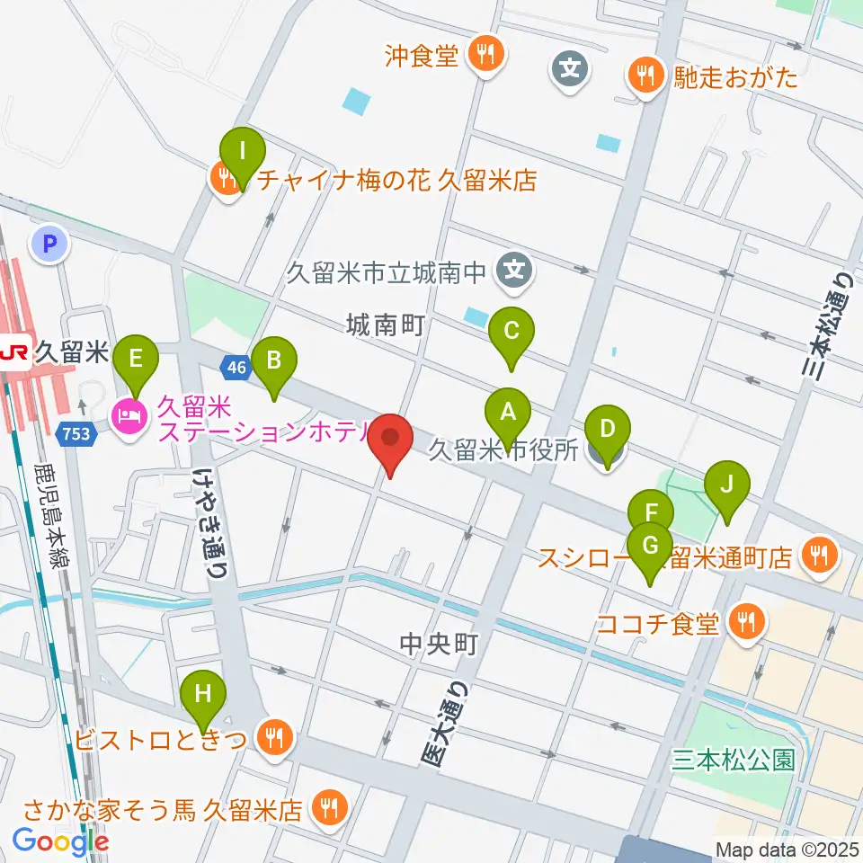 ゆめ色ピアノ教室周辺のカフェ一覧地図