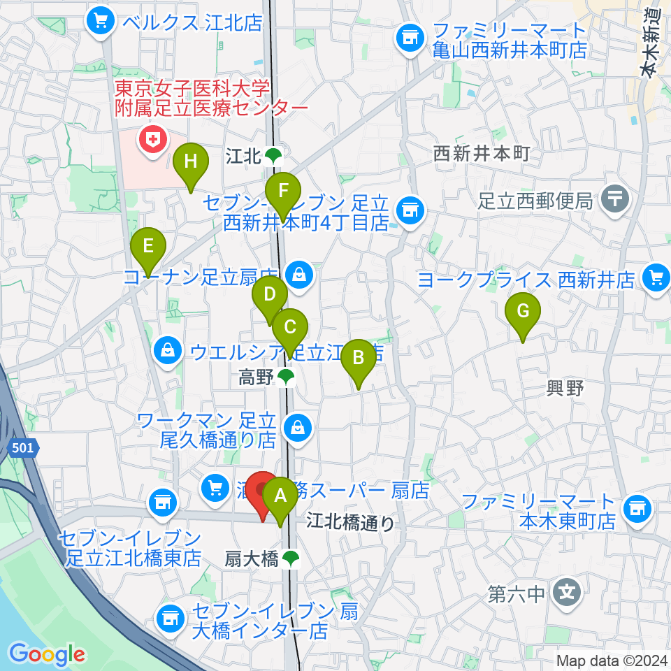 アトリエTANTOO周辺のカフェ一覧地図