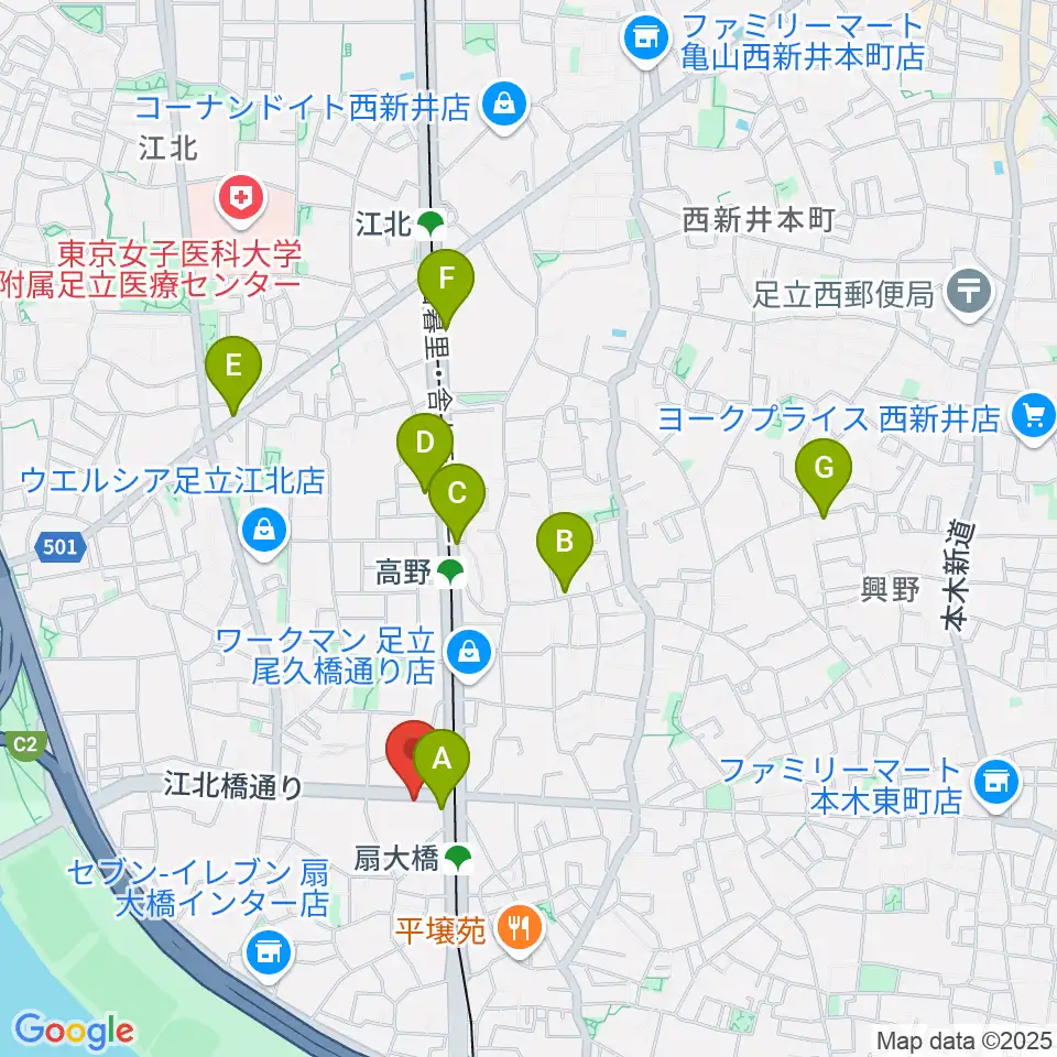 アトリエTANTOO周辺のカフェ一覧地図
