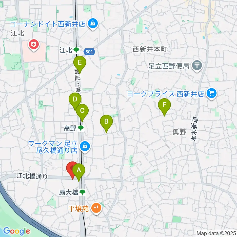アトリエTANTOO周辺のカフェ一覧地図