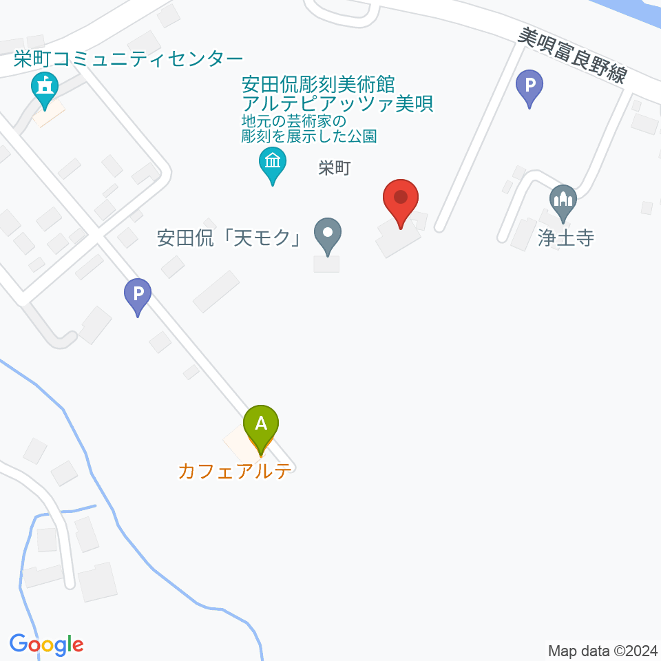 安田侃彫刻美術館アルテピアッツァ美唄周辺のカフェ一覧地図