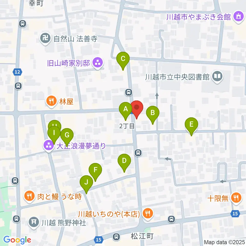 川越ROTOM周辺のカフェ一覧地図