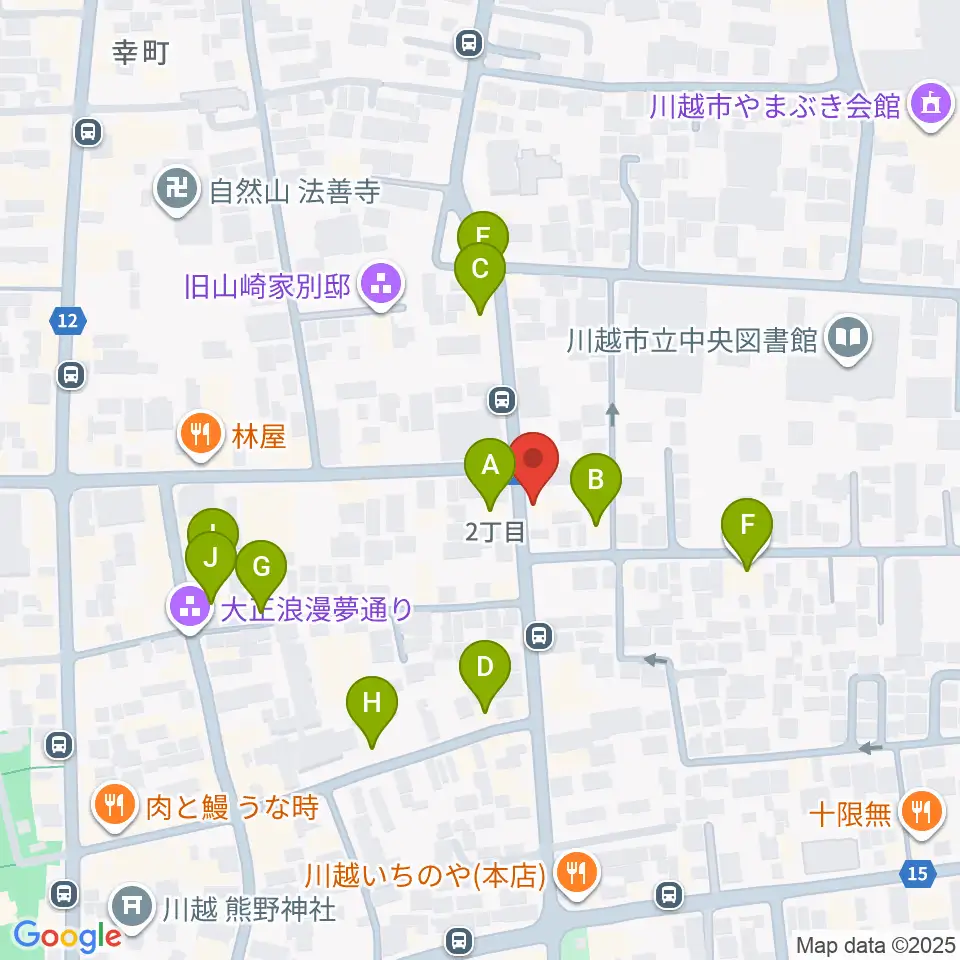 川越ROTOM周辺のカフェ一覧地図
