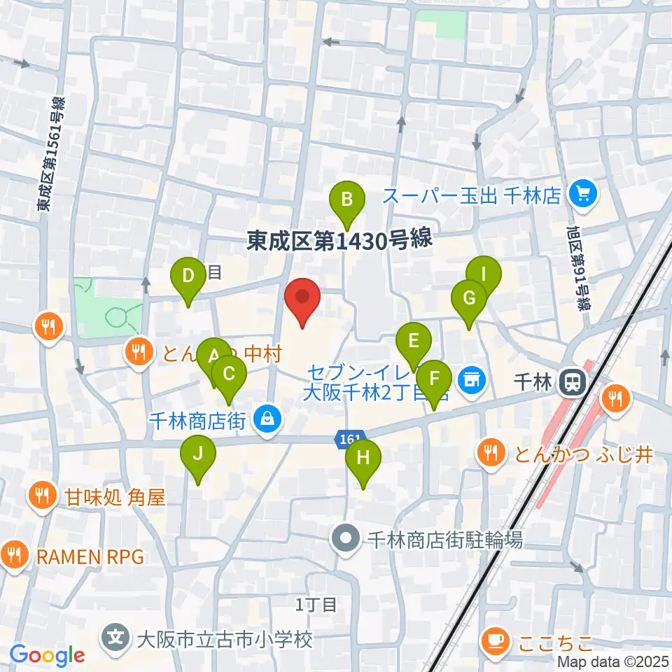 千林くらしエール館 フェニックスホール周辺のカフェ一覧地図