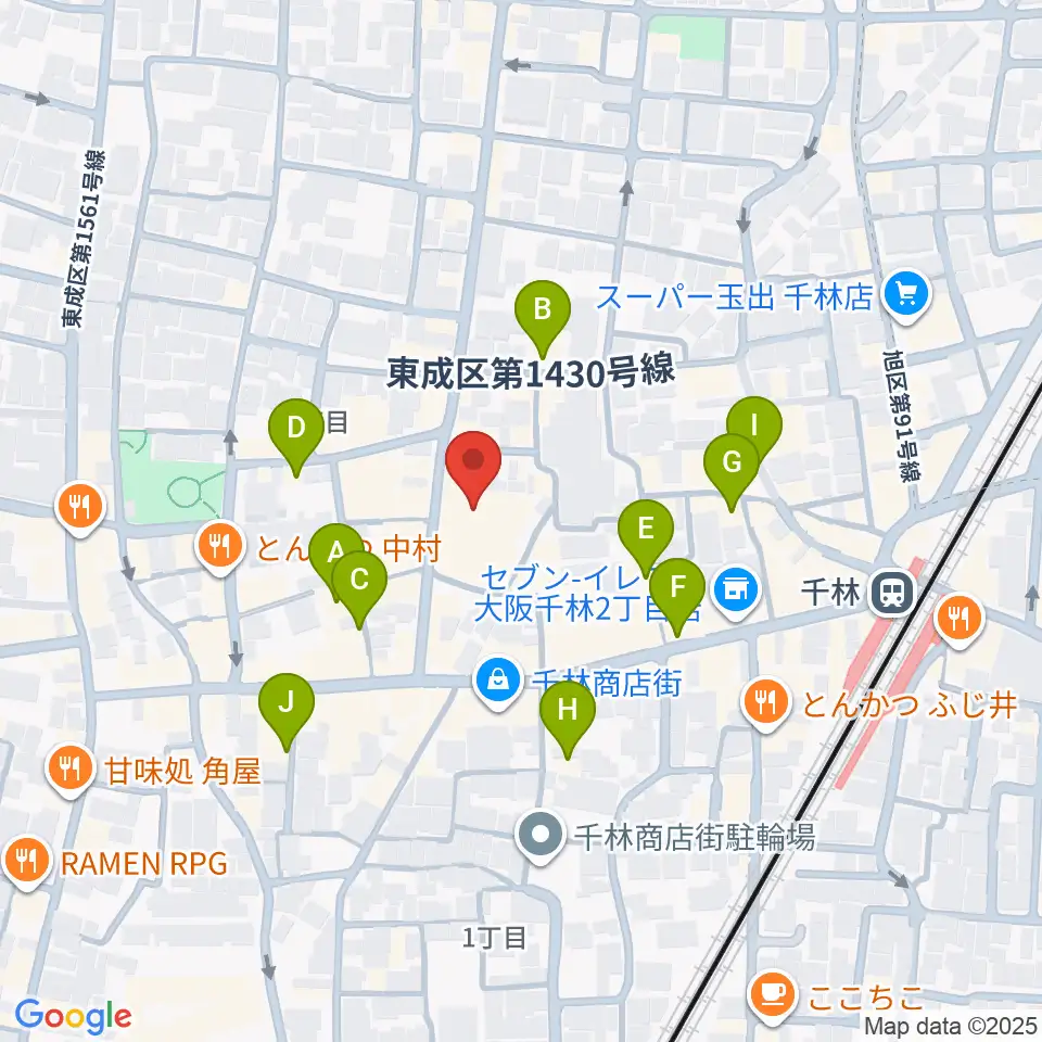 千林くらしエール館 フェニックスホール周辺のカフェ一覧地図