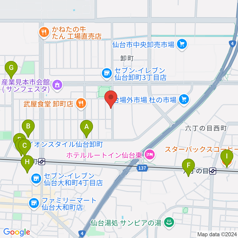 せんだい演劇工房10-BOX周辺のカフェ一覧地図