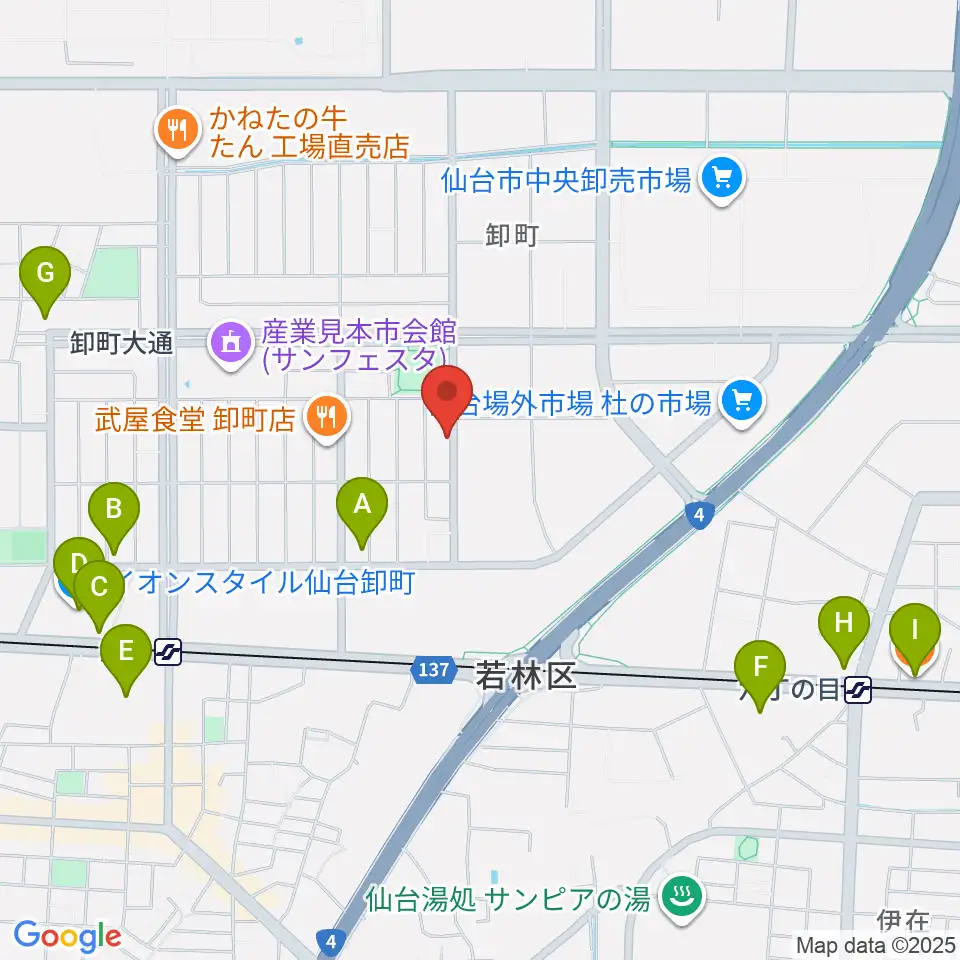 せんだい演劇工房10-BOX周辺のカフェ一覧地図
