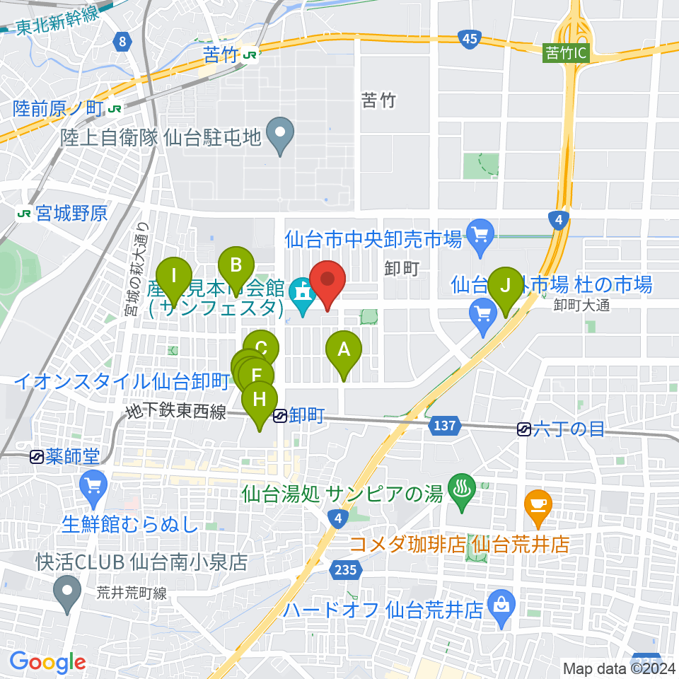 能-BOX周辺のカフェ一覧地図