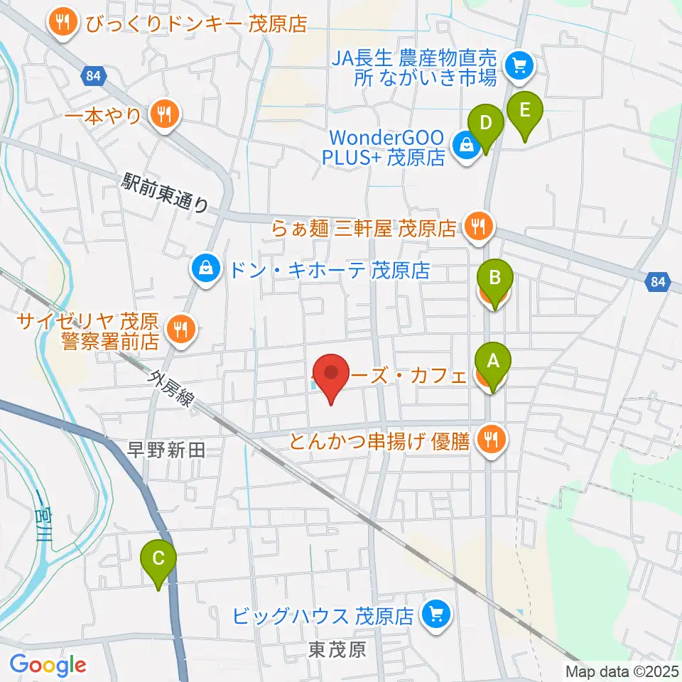 東部台文化会館周辺のカフェ一覧地図