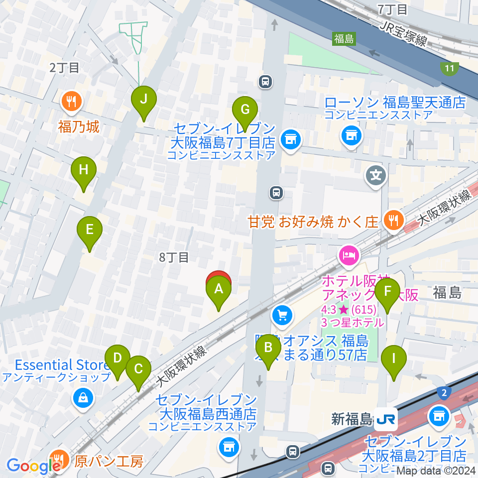 THIRD STONE福島店周辺のカフェ一覧地図