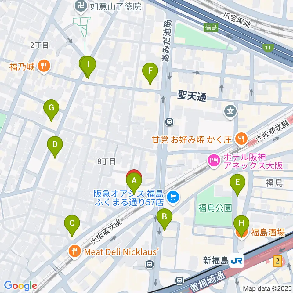 THIRD STONE福島店周辺のカフェ一覧地図