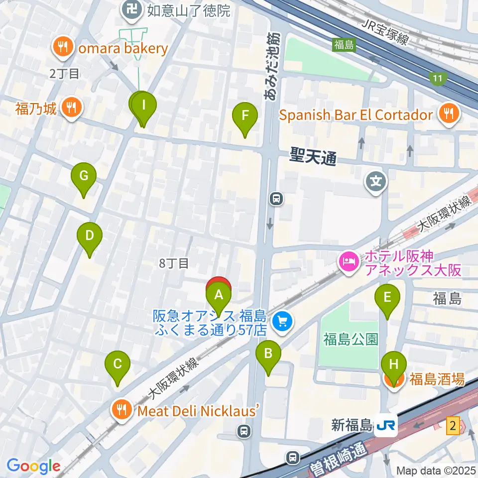THIRD STONE福島店周辺のカフェ一覧地図