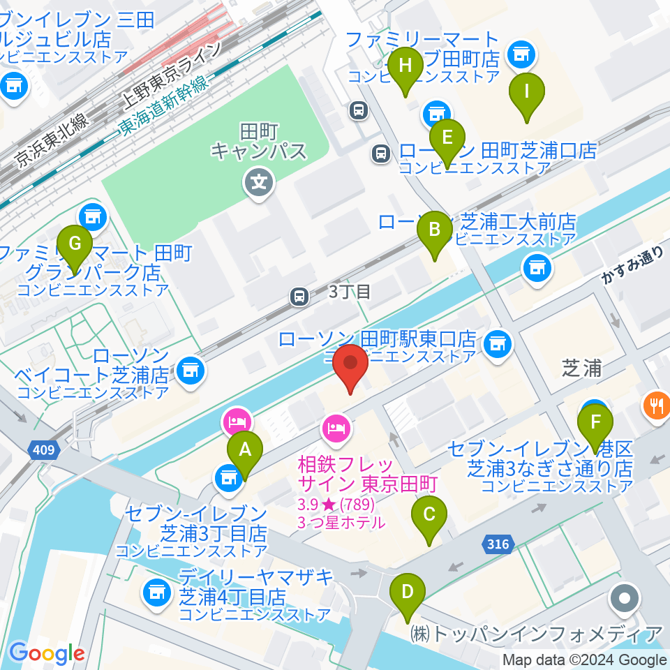 ミナトミュージックサロン周辺のカフェ一覧地図