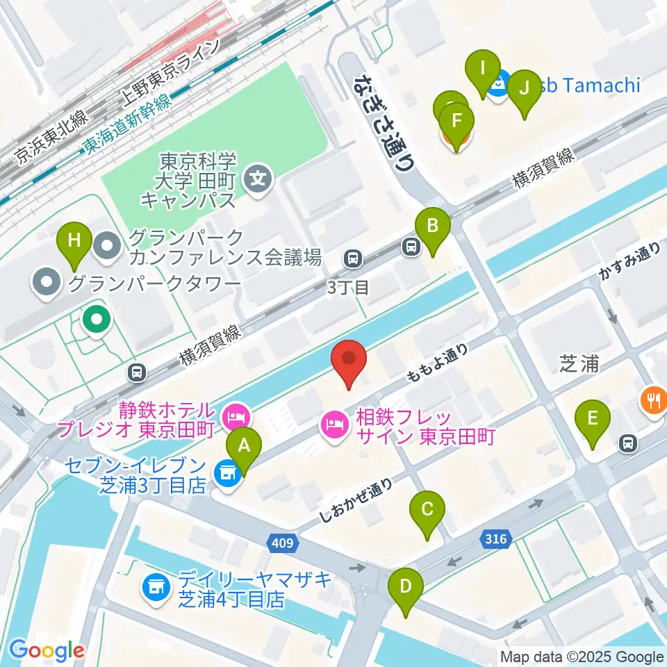 ミナトミュージックサロン周辺のカフェ一覧地図