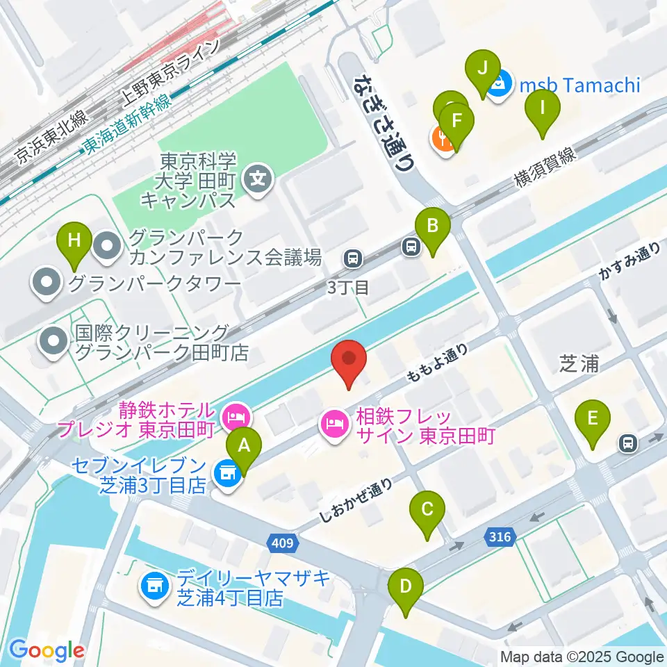 ミナトミュージックサロン周辺のカフェ一覧地図