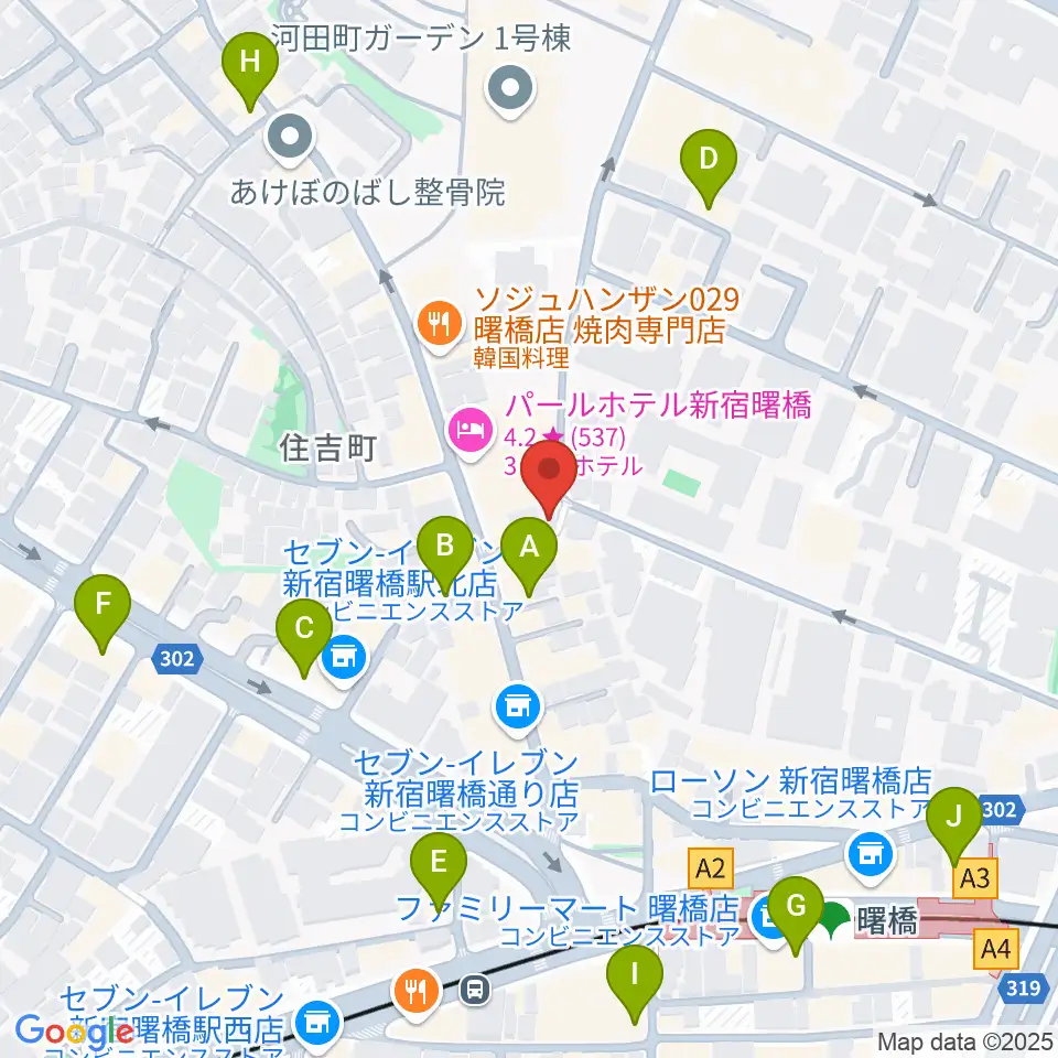 曙橋コタン周辺のカフェ一覧地図