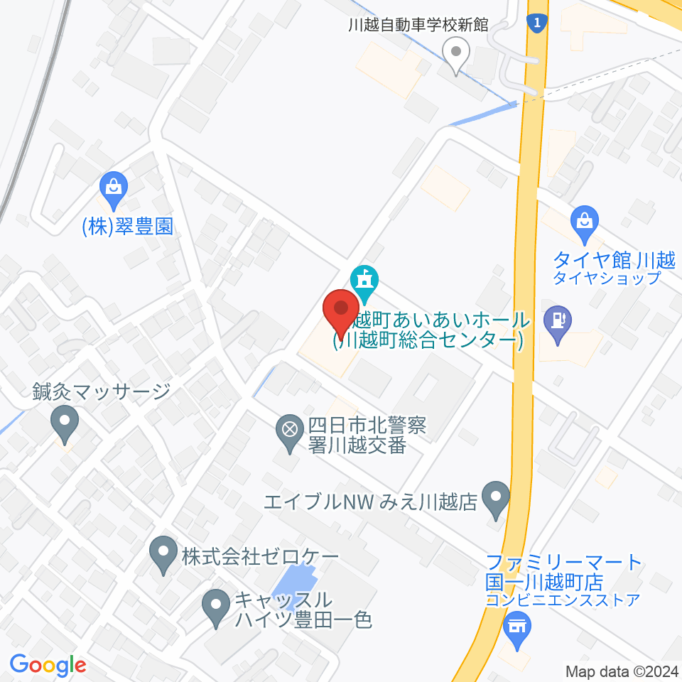 川越町あいあいホール周辺のカフェ一覧地図
