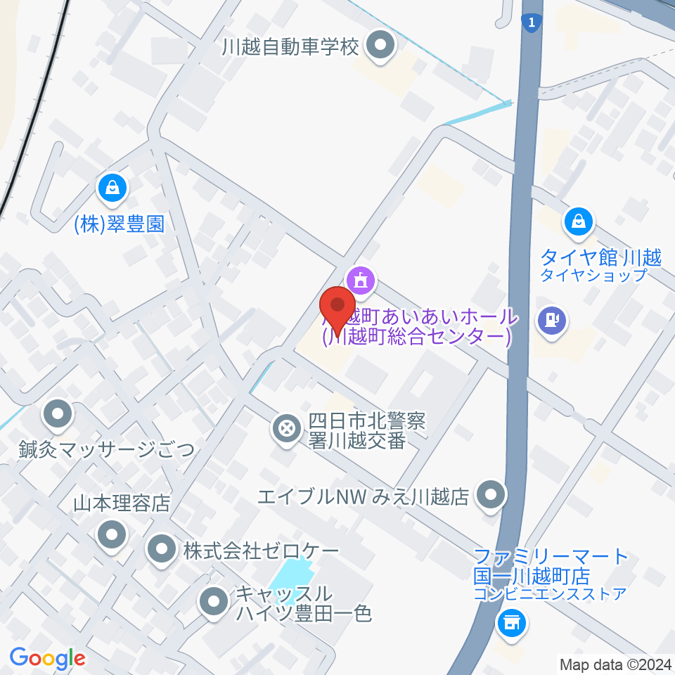 川越町あいあいホール周辺のカフェ一覧地図