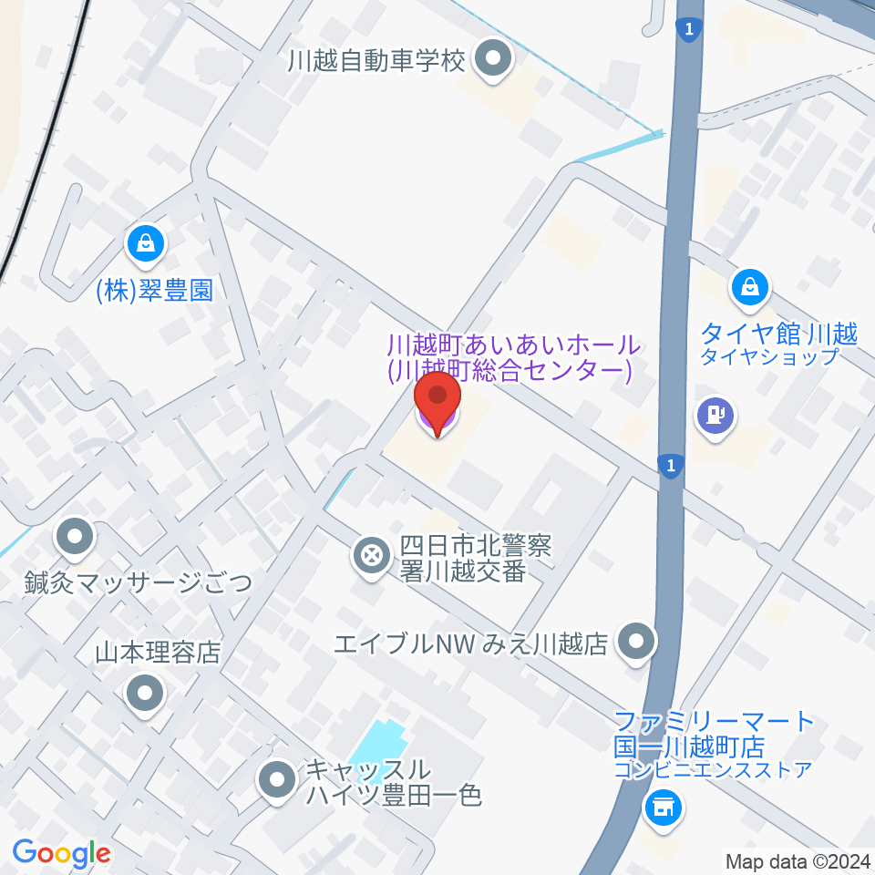 川越町あいあいホール周辺のカフェ一覧地図