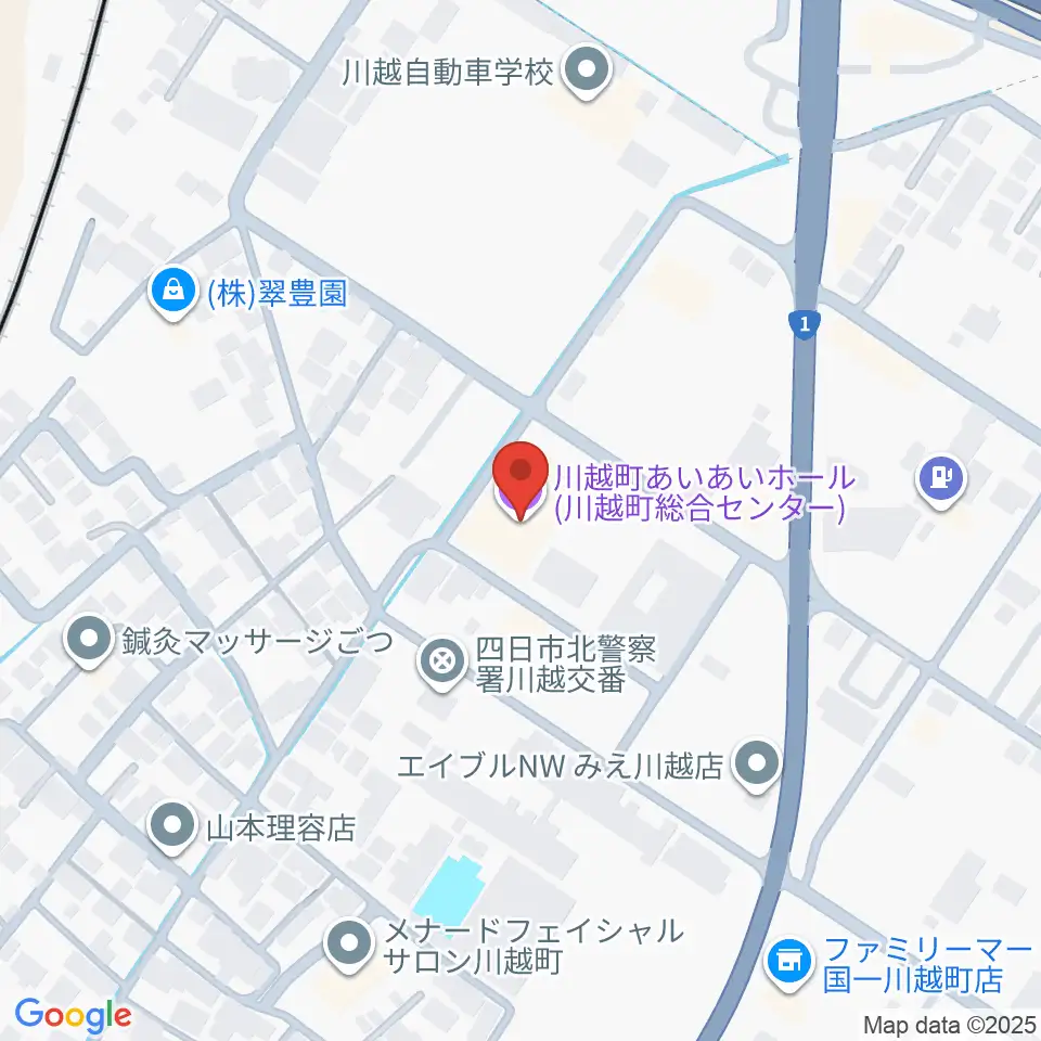 川越町あいあいホール周辺のカフェ一覧地図