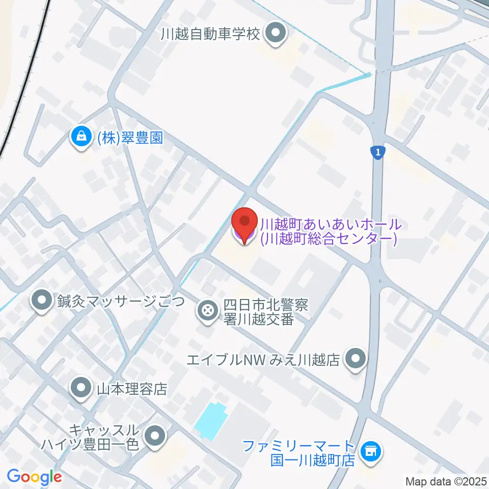 川越町あいあいホール周辺のカフェ一覧地図