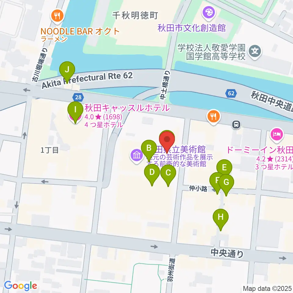 にぎわい交流館AU（あう）周辺のカフェ一覧地図